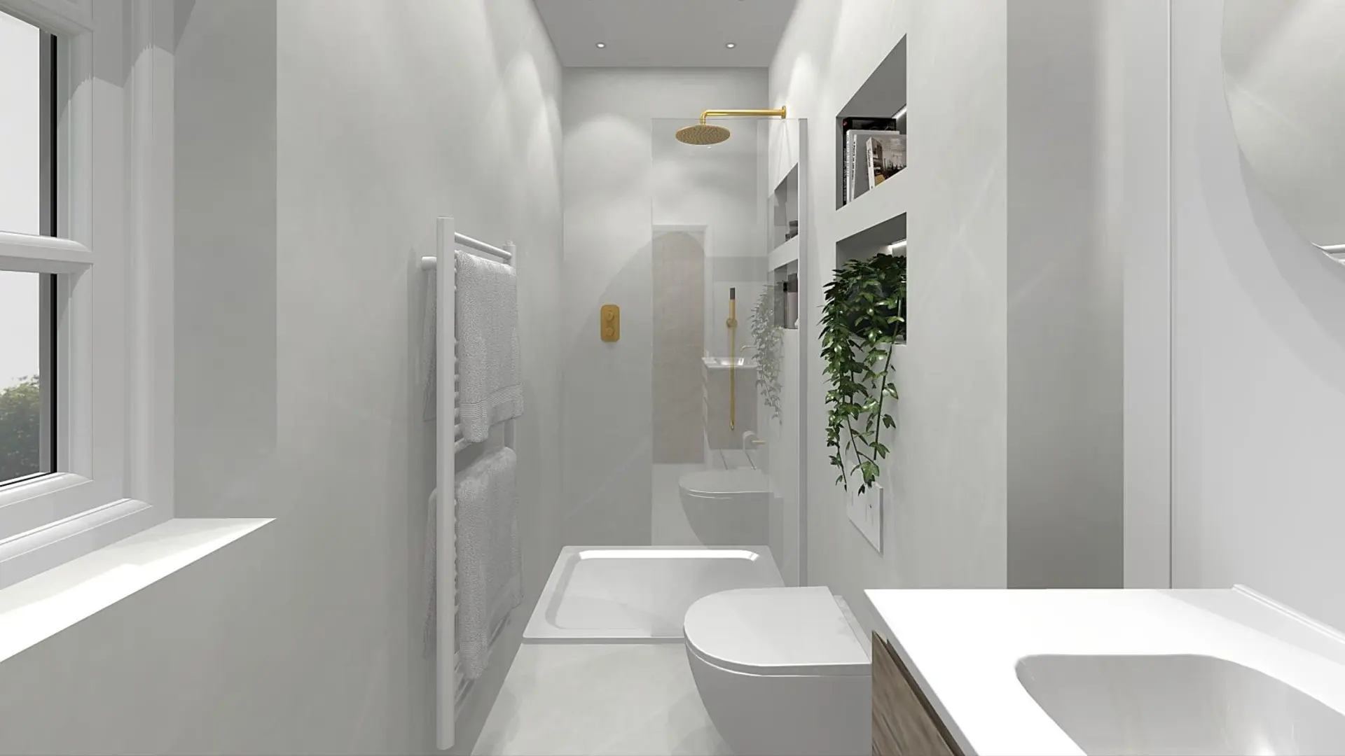 CGI visualisation of ensuite at Mottisfont new home in Test Valley Hampshire